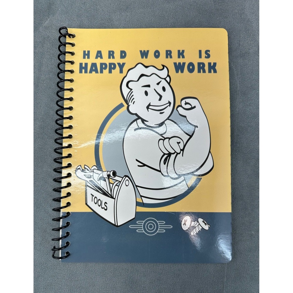 Fallout Vault Boy Hard Work Is Happy Work Spiral Notebook CultureFly Bethesda